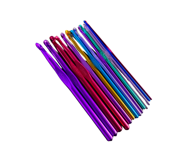 JUEGO AGUJA CROCHET ALUM. COLORES 833006